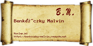 Benkóczky Malvin névjegykártya